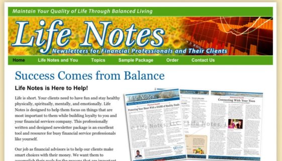 The BLÜ Group partners with Life Notes Newsletters and creates a new website for them.