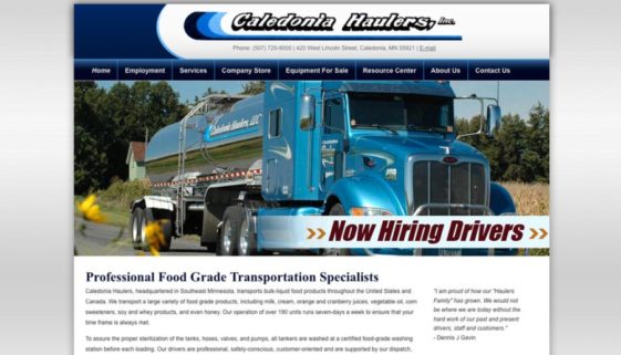 The BLÜ Group partners with Caledonia Haulers and creates a new website for them.