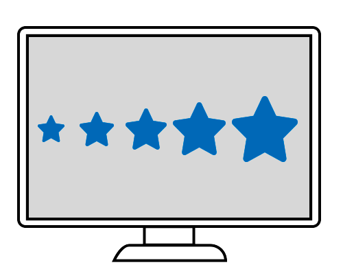 5-star rating on a computer