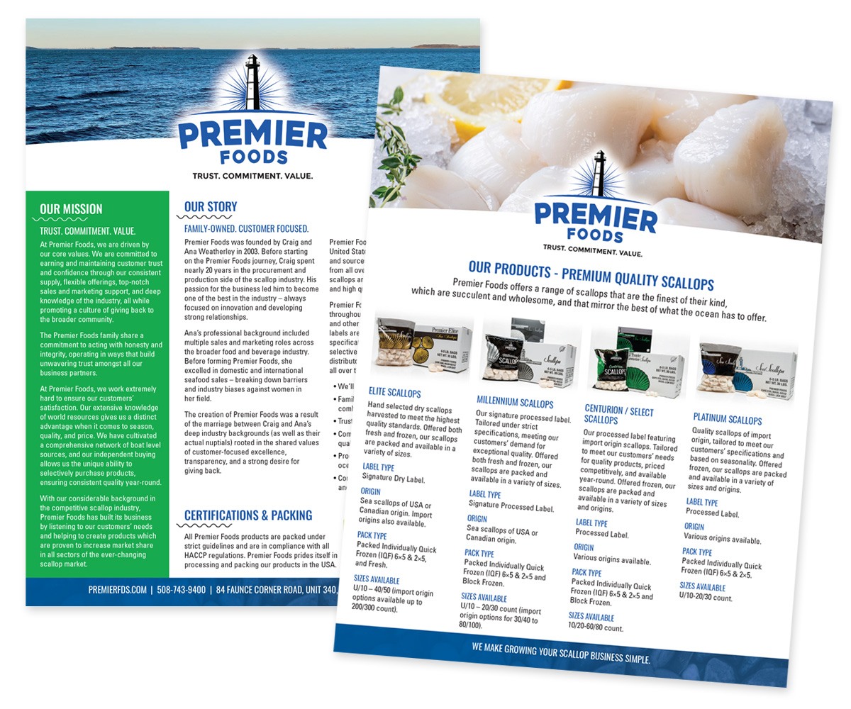The BLÜ Group Client Work: Premier Foods - Sell Sheets