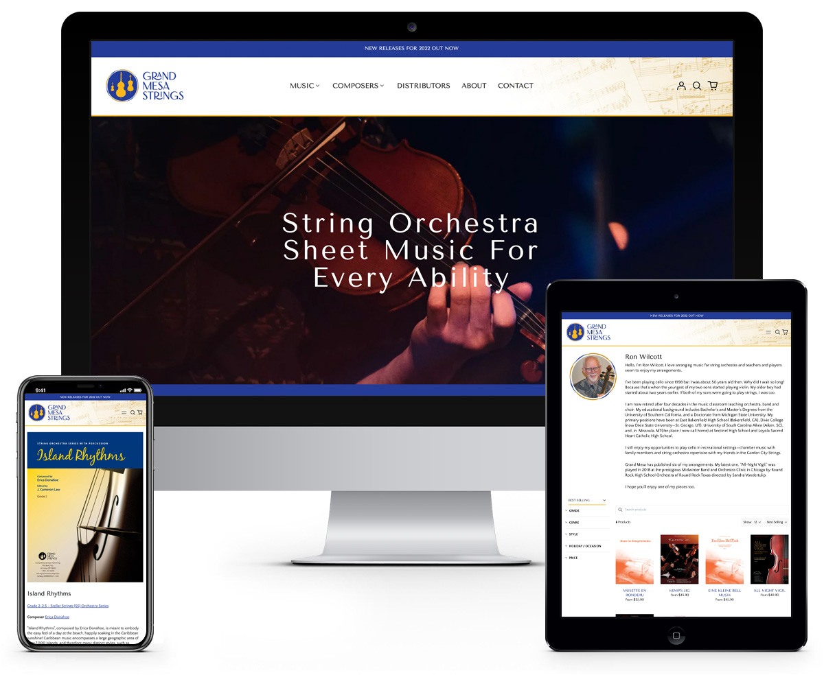 The BLÜ Group Client: Grand Mesa Strings - Ecommerce Website