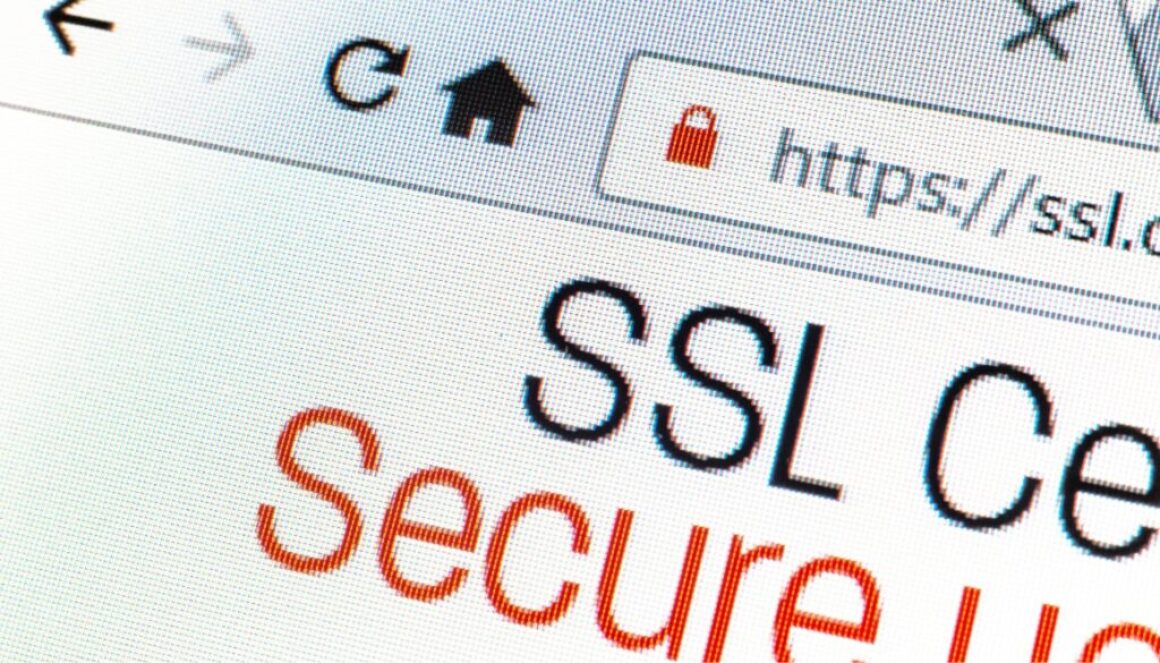 A browser showing the padlock demonstrates a SSL Certificate is activated.