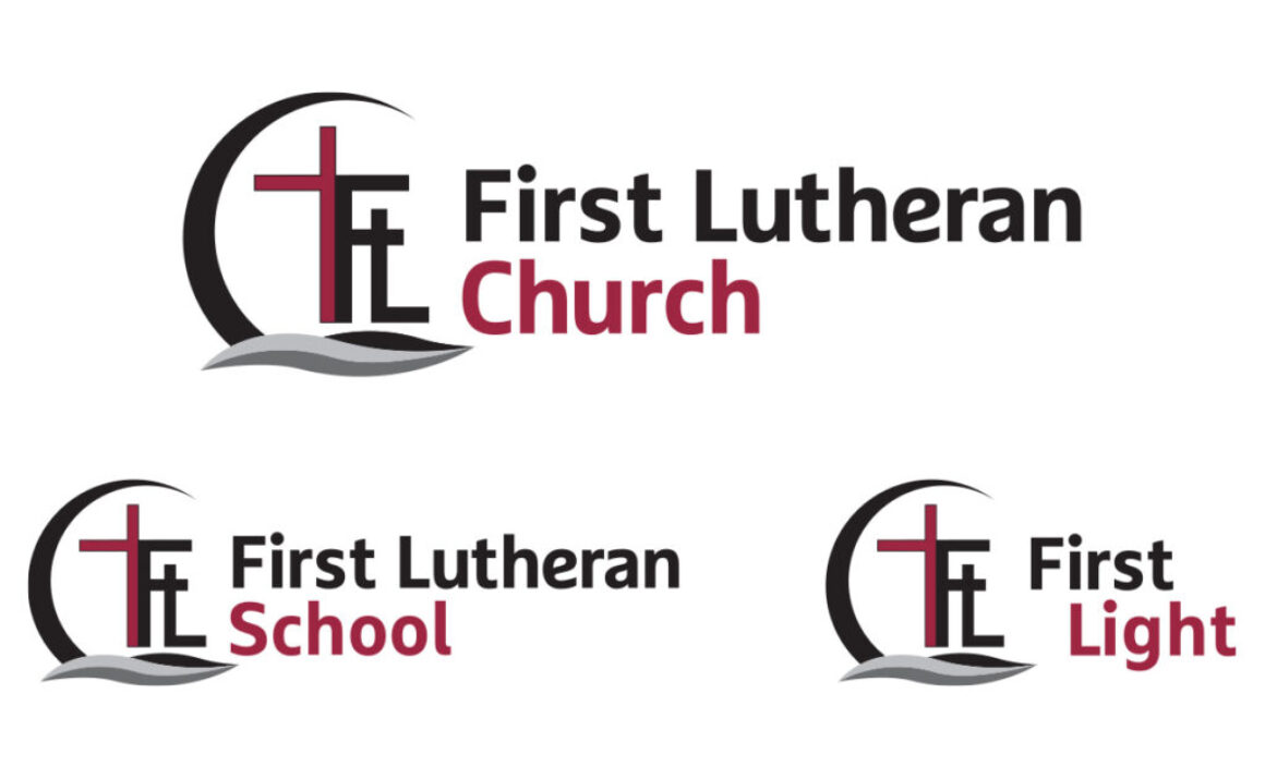 New logo designs for First Lutheran Church, School, and Early Learning Center.