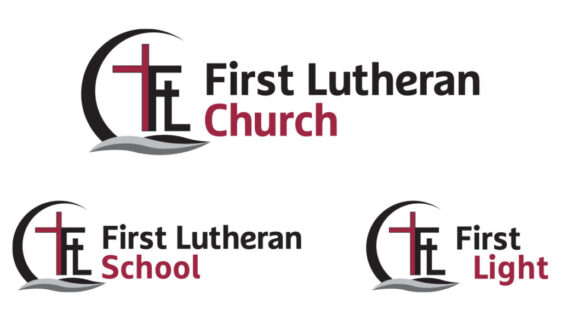 New logo designs for First Lutheran Church, School, and Early Learning Center.
