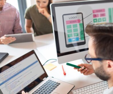 Website team reviewing design and development as part of ongoing website management.
